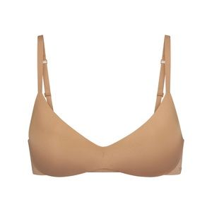 SKIMS WIRELESS FORM PUSH-UP PLUNGE BRA OCHRE / 34C